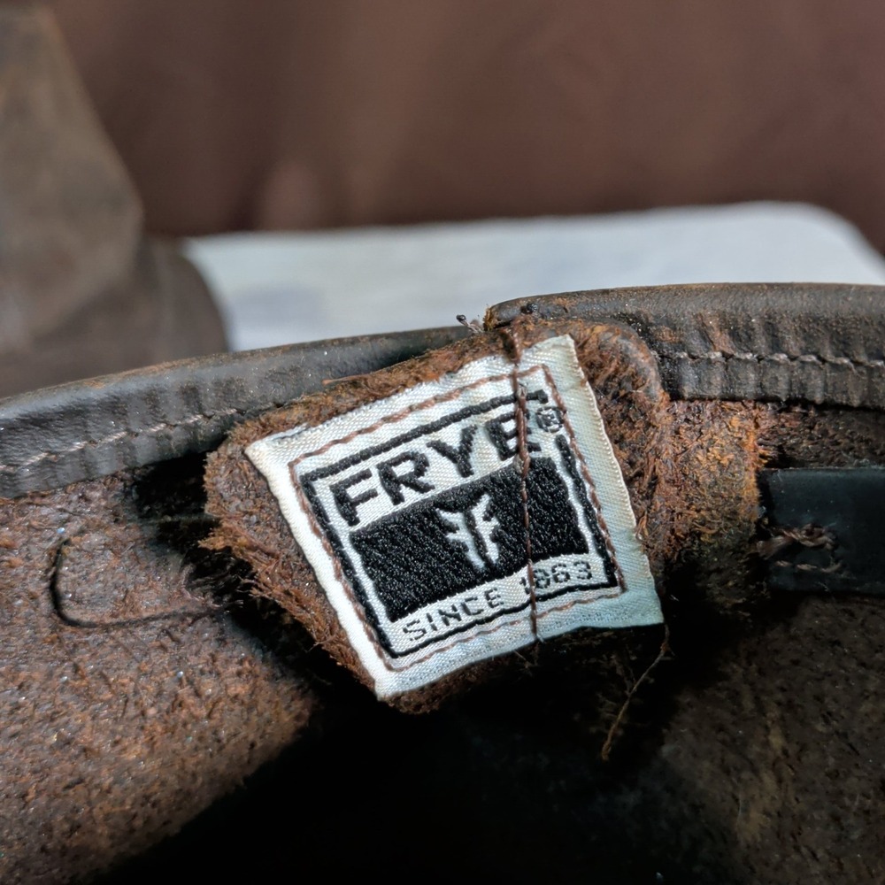 Vintage Frye Engineer Harness Boots Mens 10M Brown Leather Motorcycle Riding USA - Picture 12 of 13